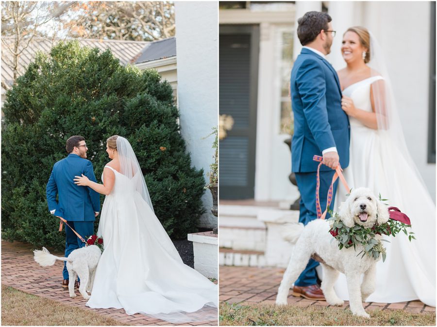 Classic outdoor wedding with Rolls Royce and dog at The Barn at Sitton Hill Farm by SC Wedding Photogapher Christa Rene Photography