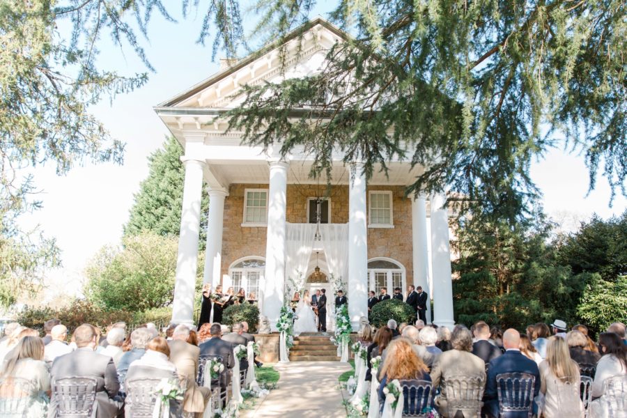 Gassaway Mansion neutral outdoor wedding by Greenville, SC Wedding Photographer Christa Rene Photography