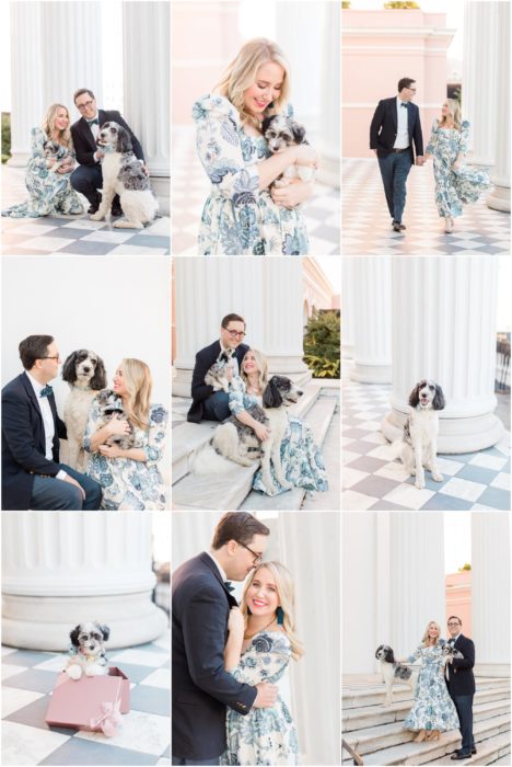 Preppy Downtown Charleston Engagement Session with dogs by Charleston photographer Christa Rene Photography